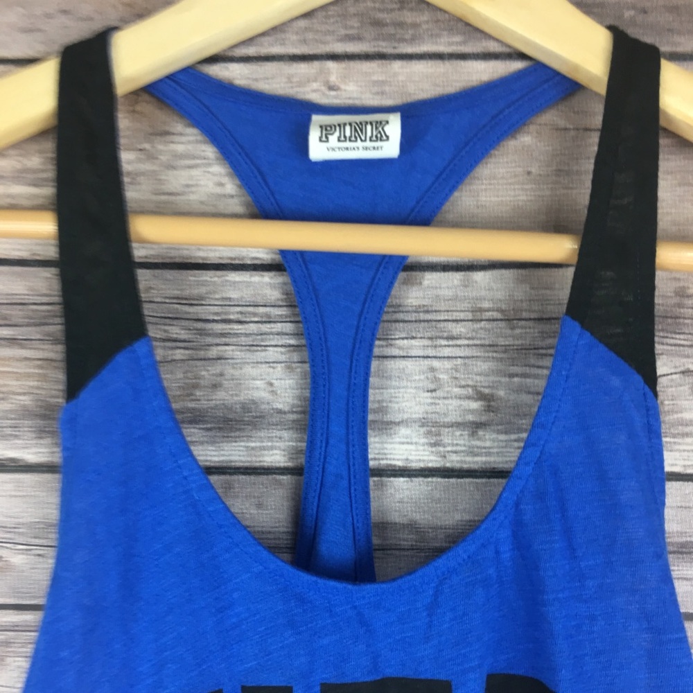 VS PINK Cheat Day Blue Racerback Tank Top Size XS - Picture 4 of 8